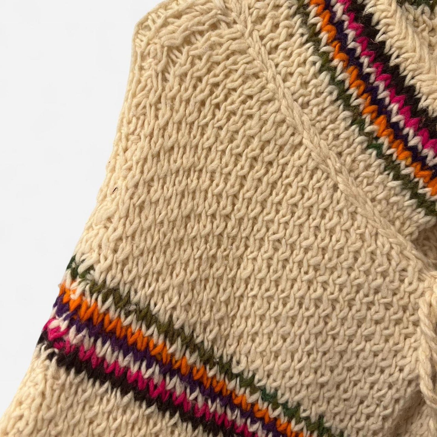 Vintage Knit Fringe Poncho