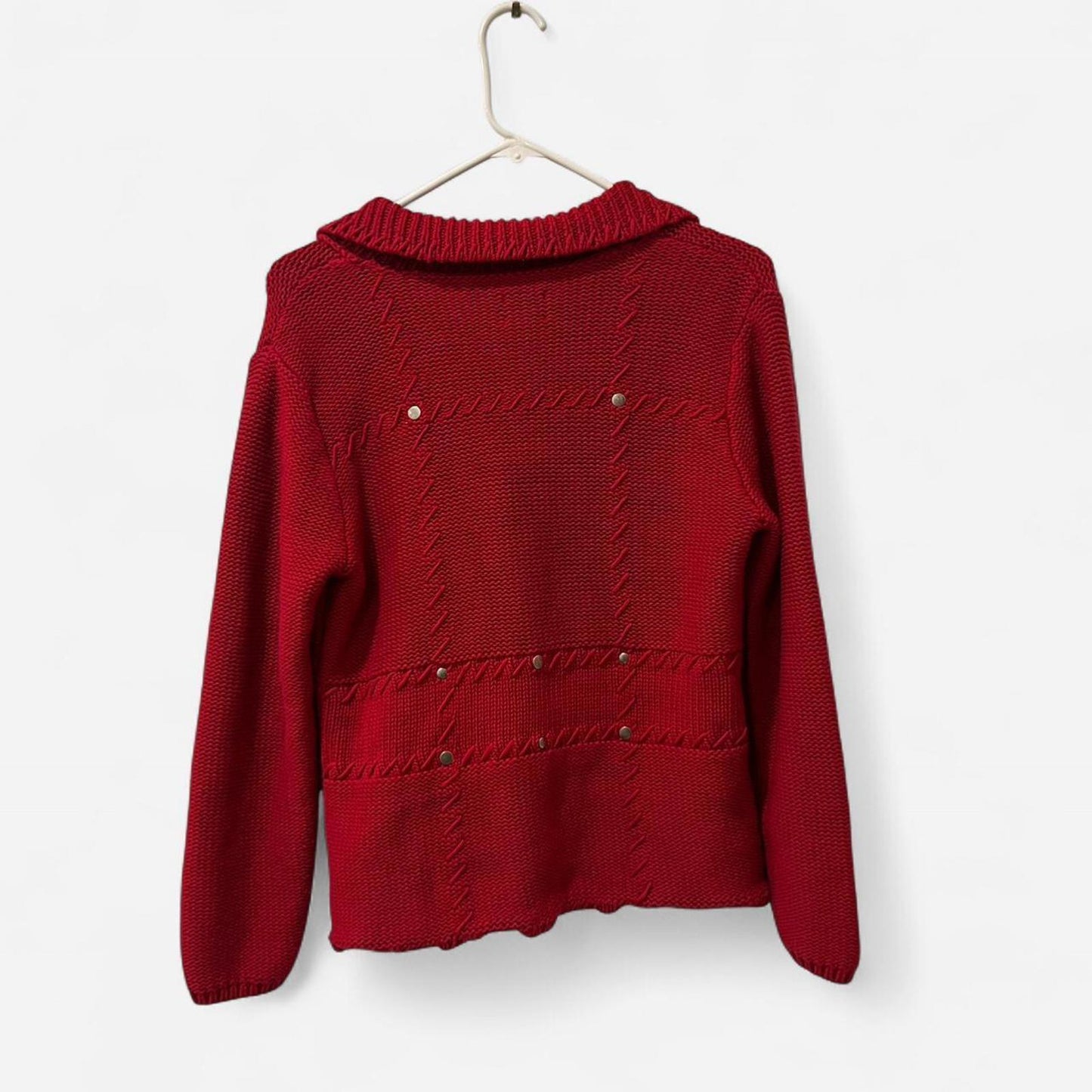 Vintage 90’s Red Cotton Knit Cardigan
