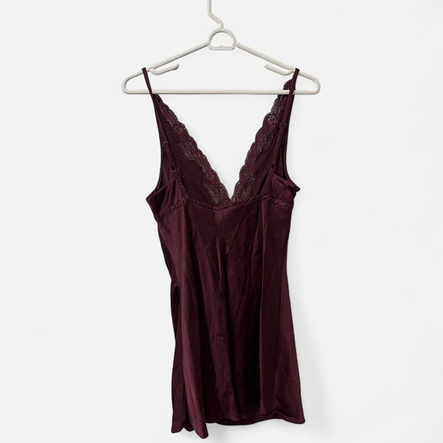 Y2K Victoria’s Secret Burgundy Silk Lace Tank Top