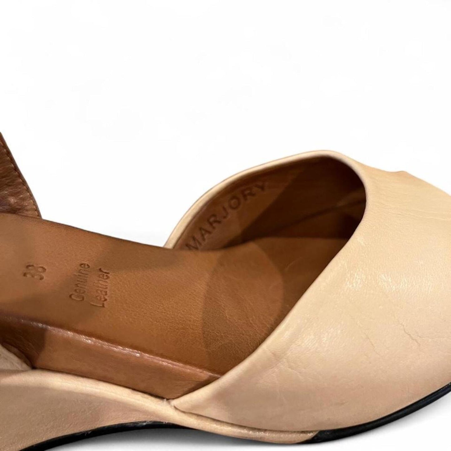 Vintage Minimal Leather Wedge Sandals