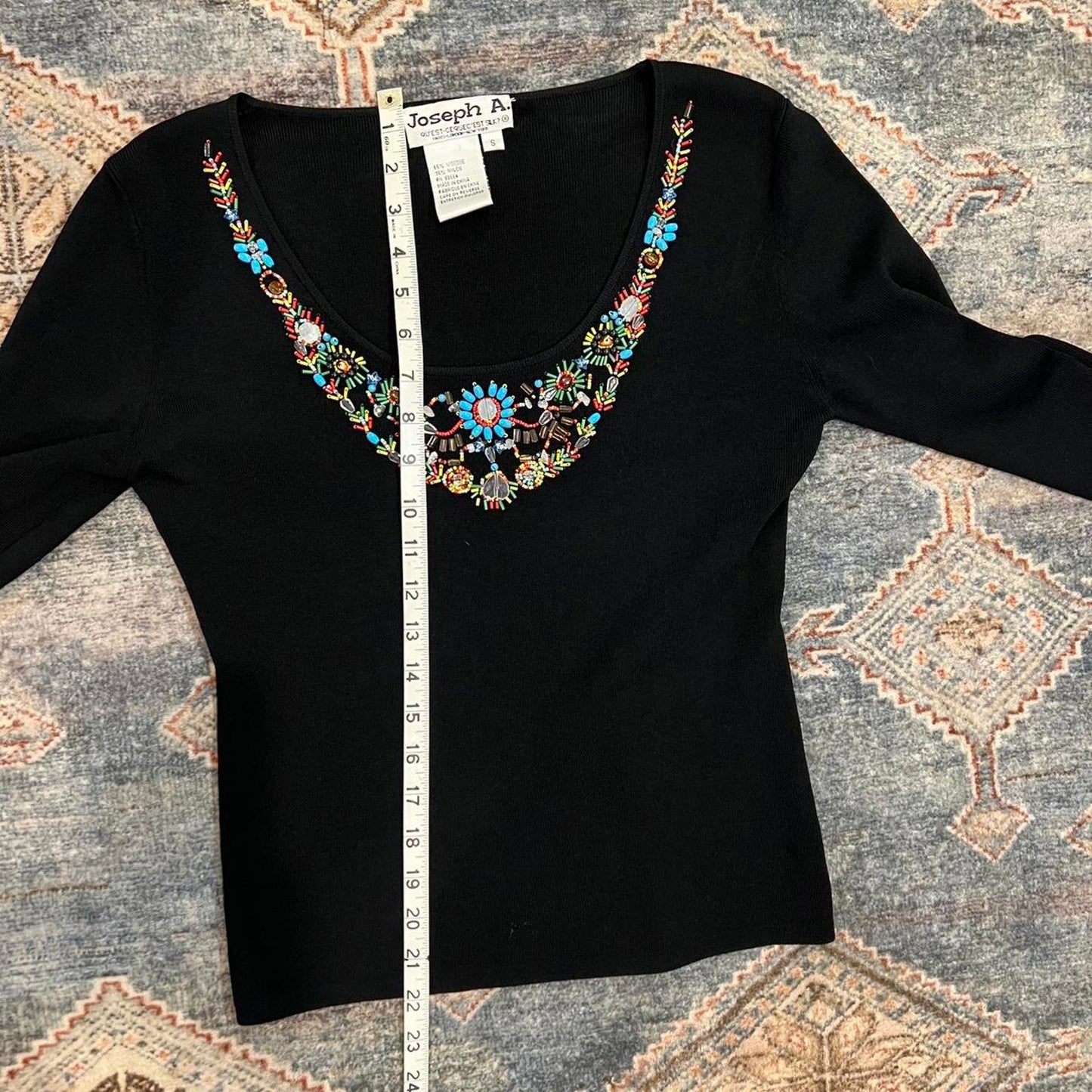 Vintage Y2K Beaded Scoop Neck Top