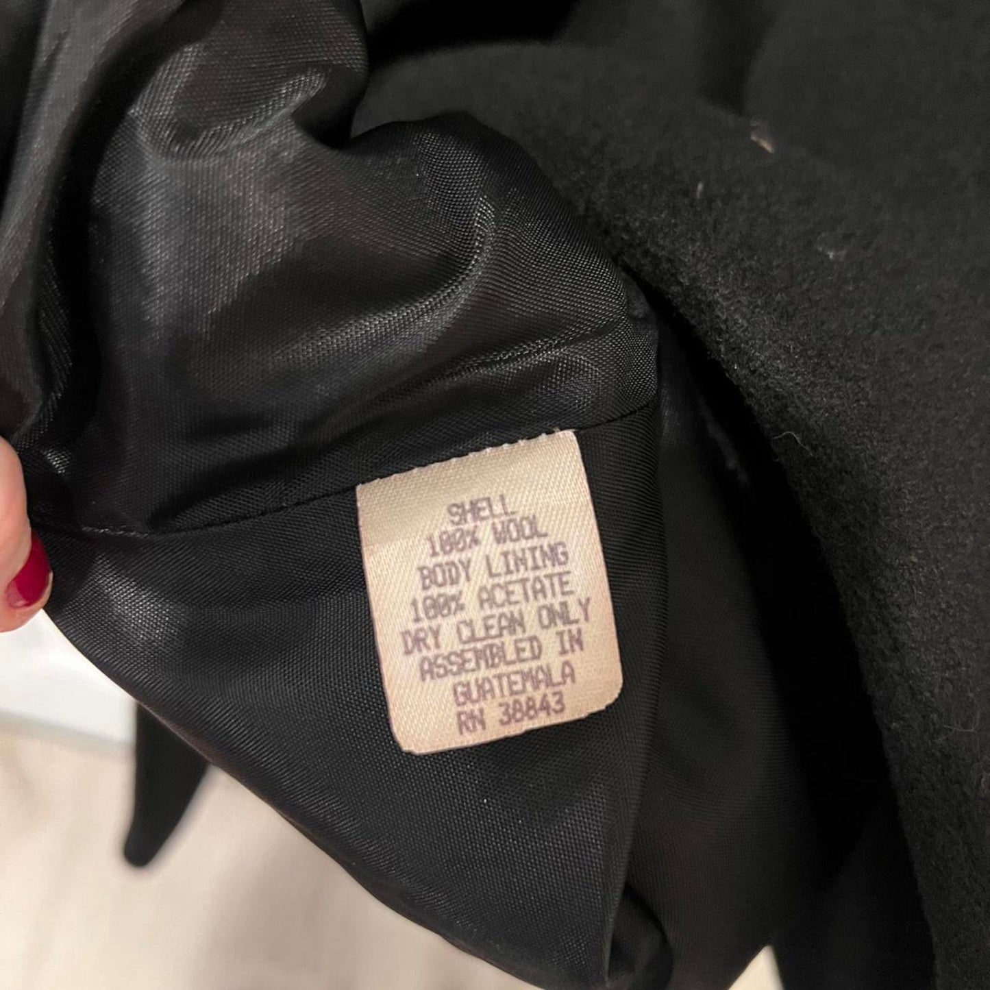Vintage Black Wool Overcoat