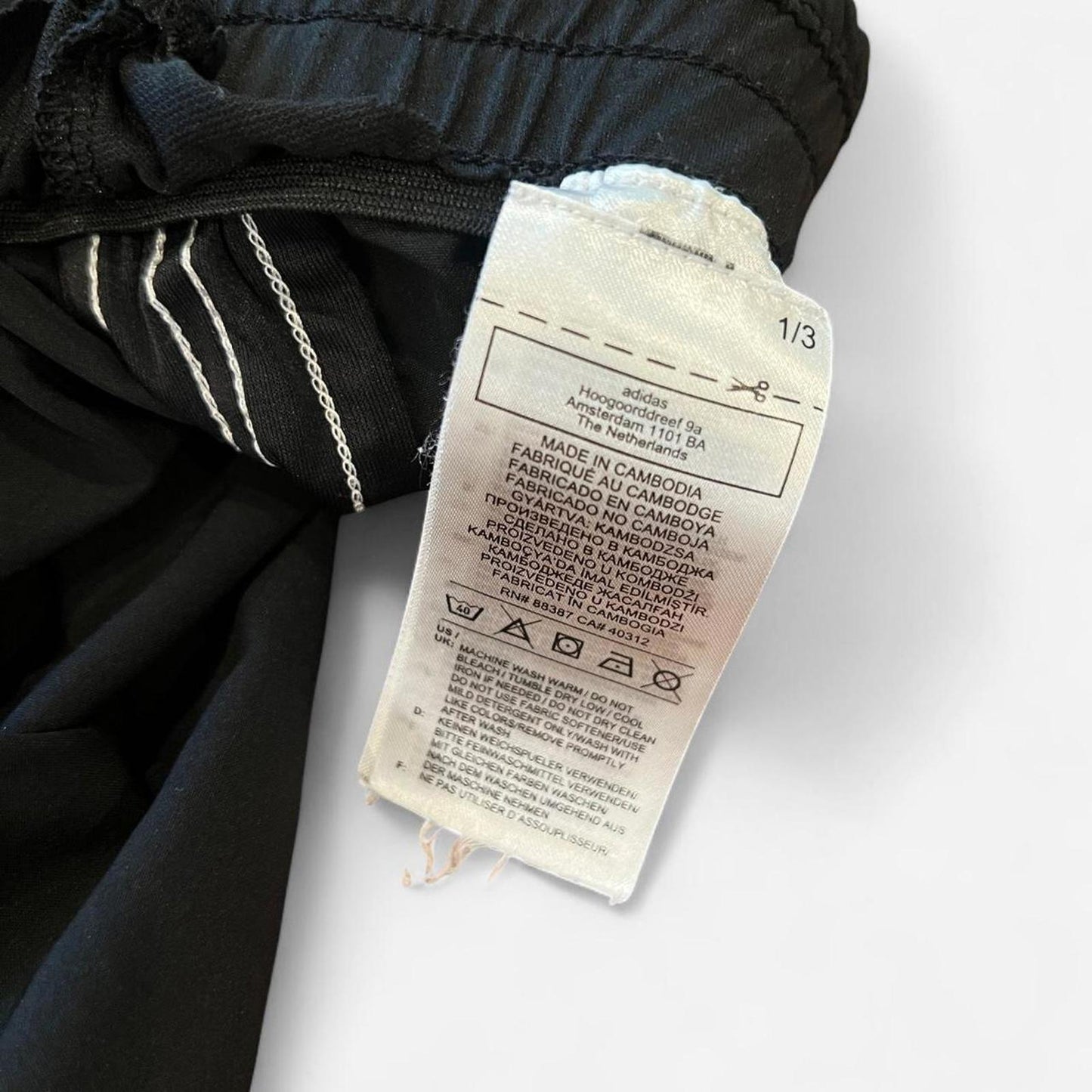Y2K Adidas Black Shorts Athletic Dolphin Hem