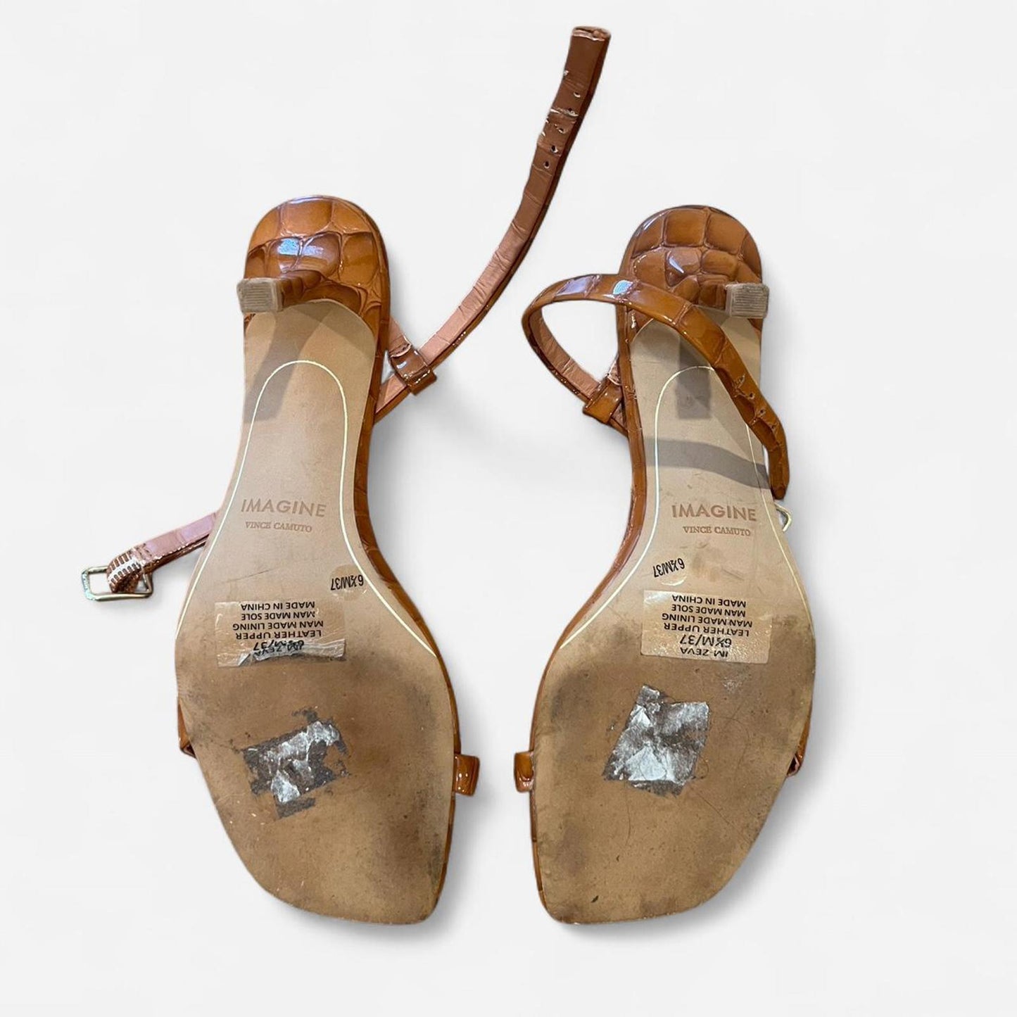 Brown Croc Embossed Heels