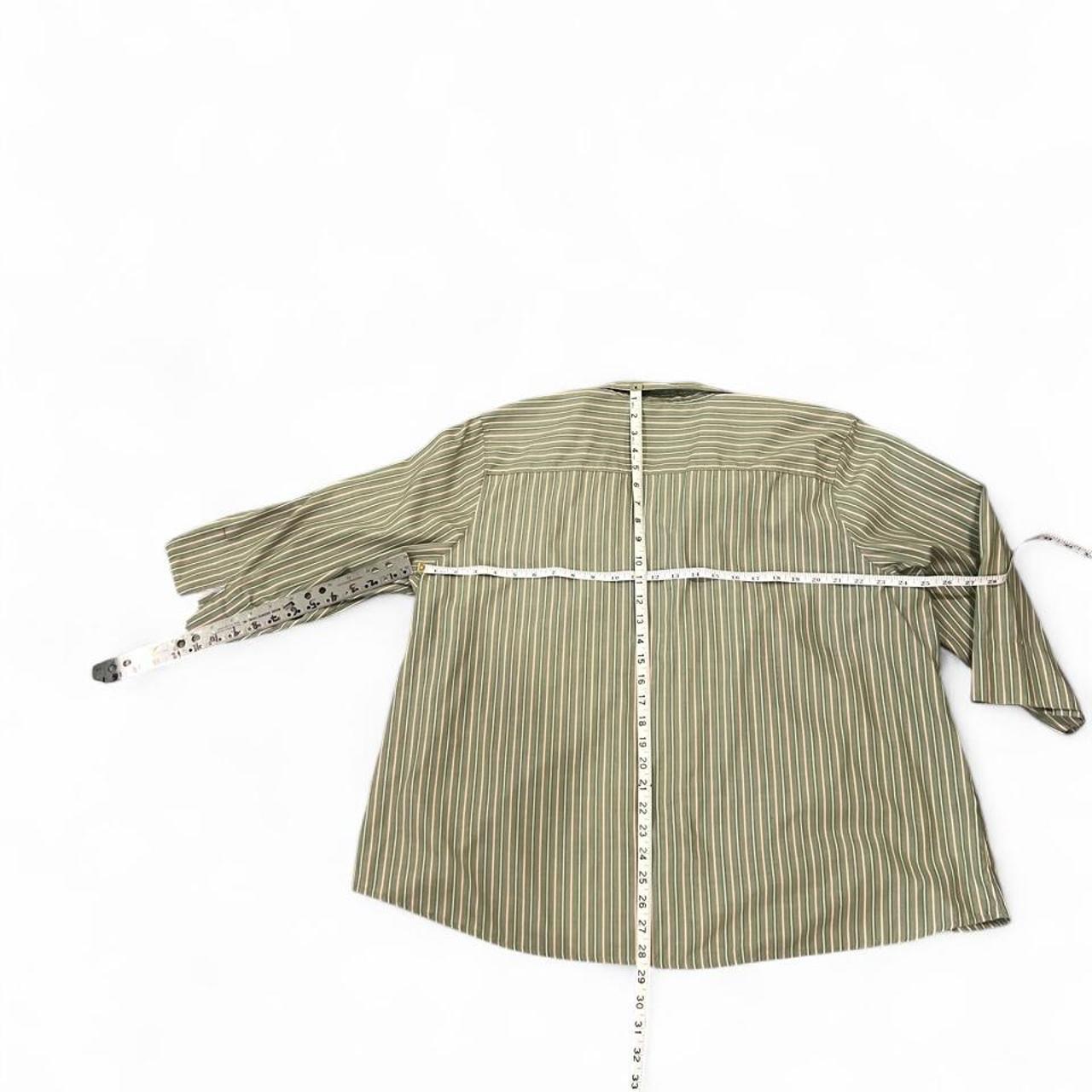Vintage Sage Green Striped Oversized Button Up Shirt