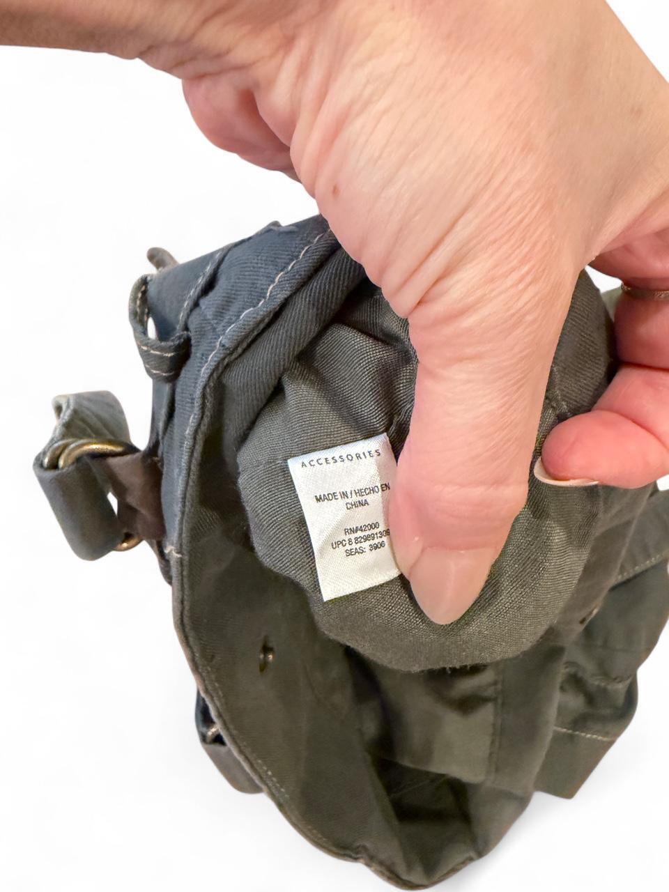 Y2K Olive Green Utility Cargo Tote Bag