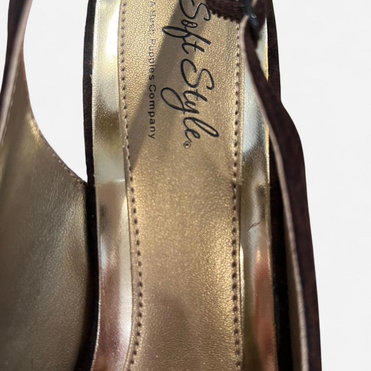 Vintage Brown Slingback Kitten Heels