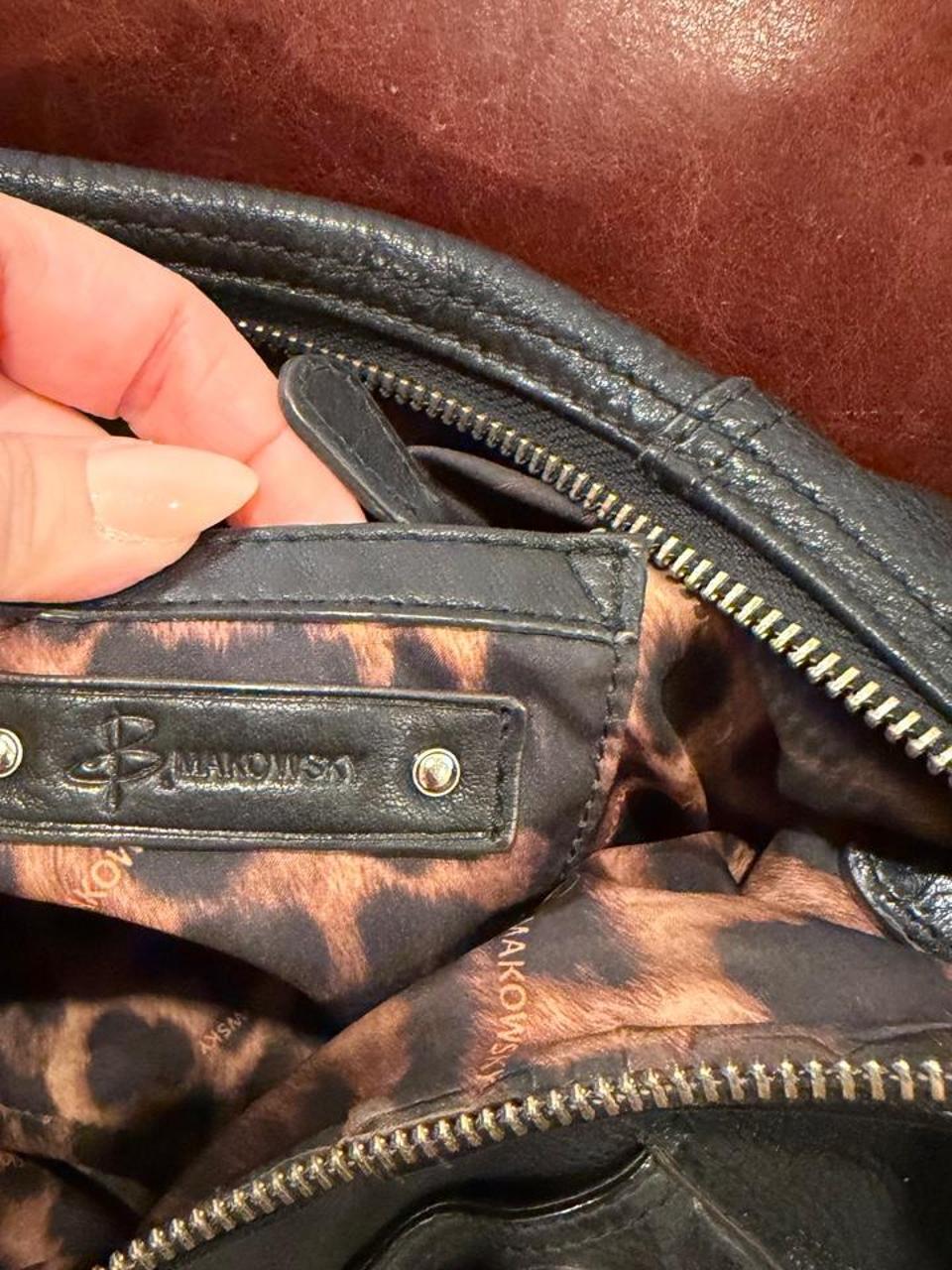 Vintage Y2K Black Leather Slouchy Hobo Shoulder Bag