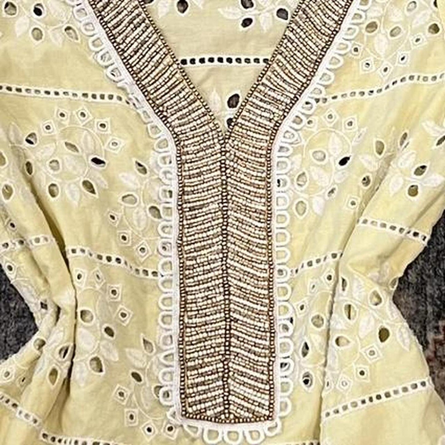 Beaded Eyelet Peasant Blouse