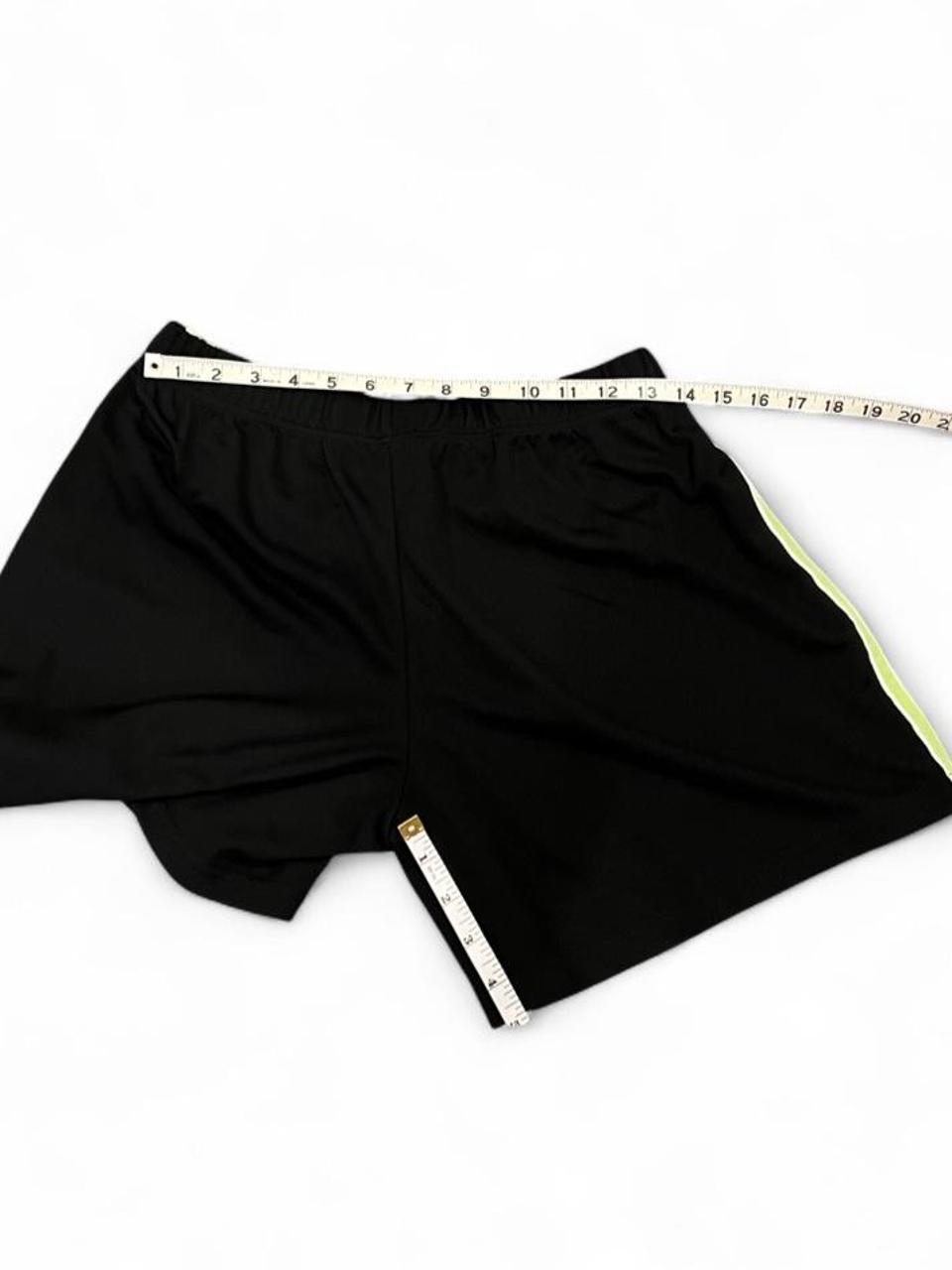 Y2K Black Athletic Dolphin Shorts Neon Side Stripe Retro Gym Lounge M