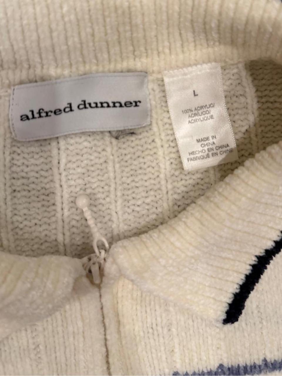 Vintage Striped Quarter Zip Sweater Large