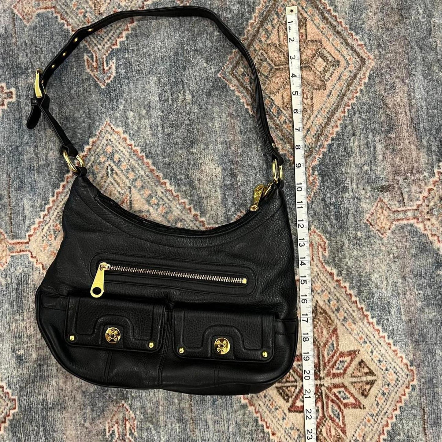 Vintage Y2K Black Leather Shoulder Bag