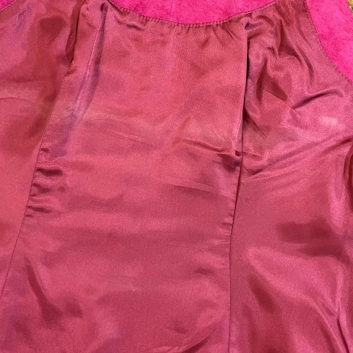 Vintage Y2K Pink Suede Leather Tank Top