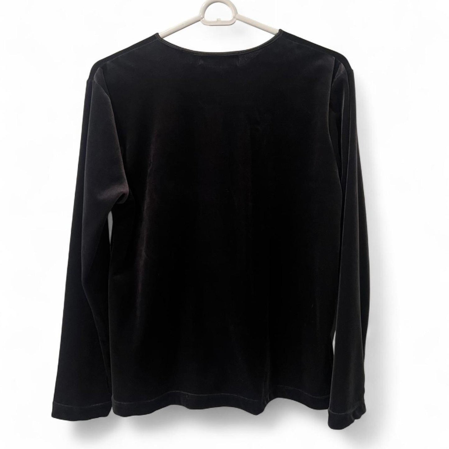 Vintage Y2K Black Velvet Button Cardigan