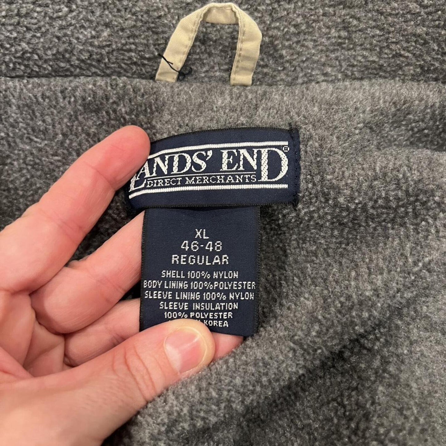 Vintage 90s Lands’ End Fleece Lined Bomber Jacket XL