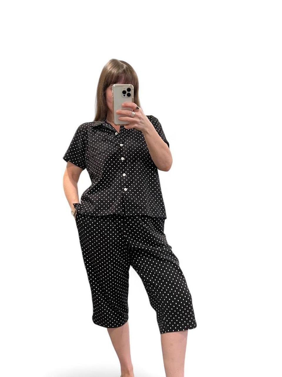 Vintage 90s Polka Dot Matching Capri Set