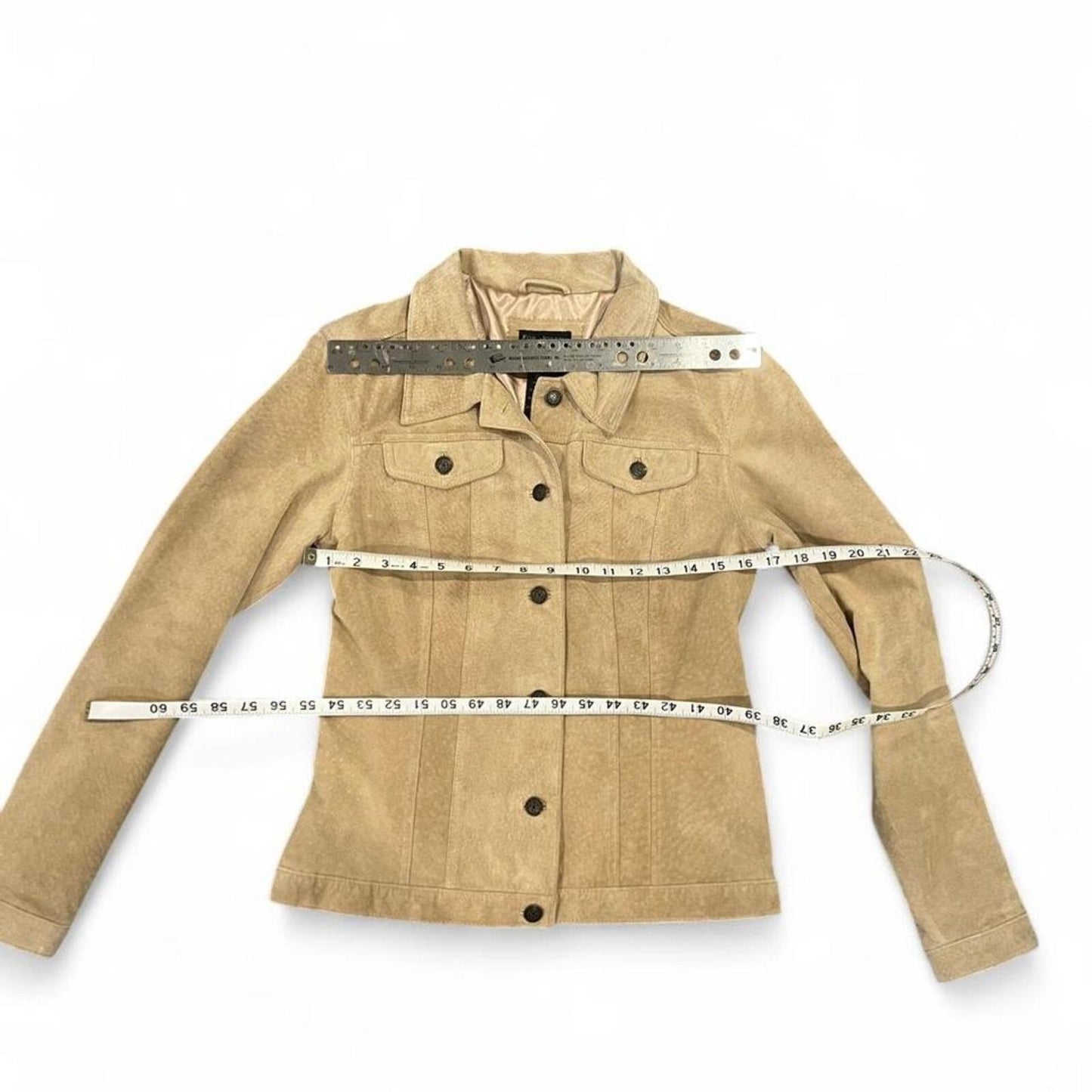 Vintage Y2K Tan Suede Trucker Jacket