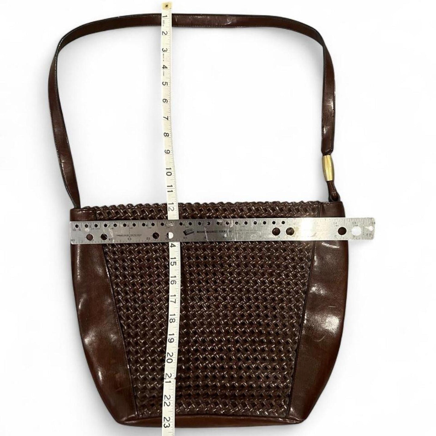Vintage Y2K Brown Woven Shoulder Bag Boho Purse