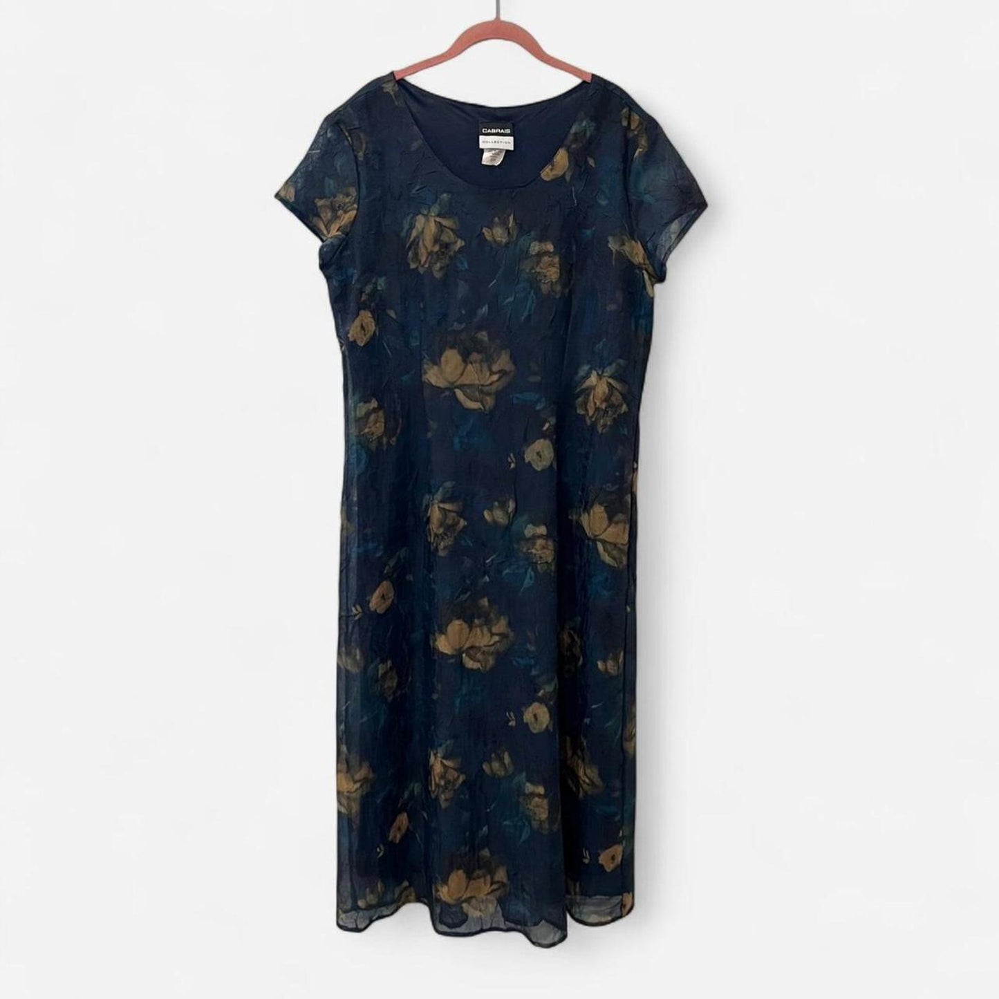 Vintage 90s Romantic Sheer Layer Floral Maxi Dress