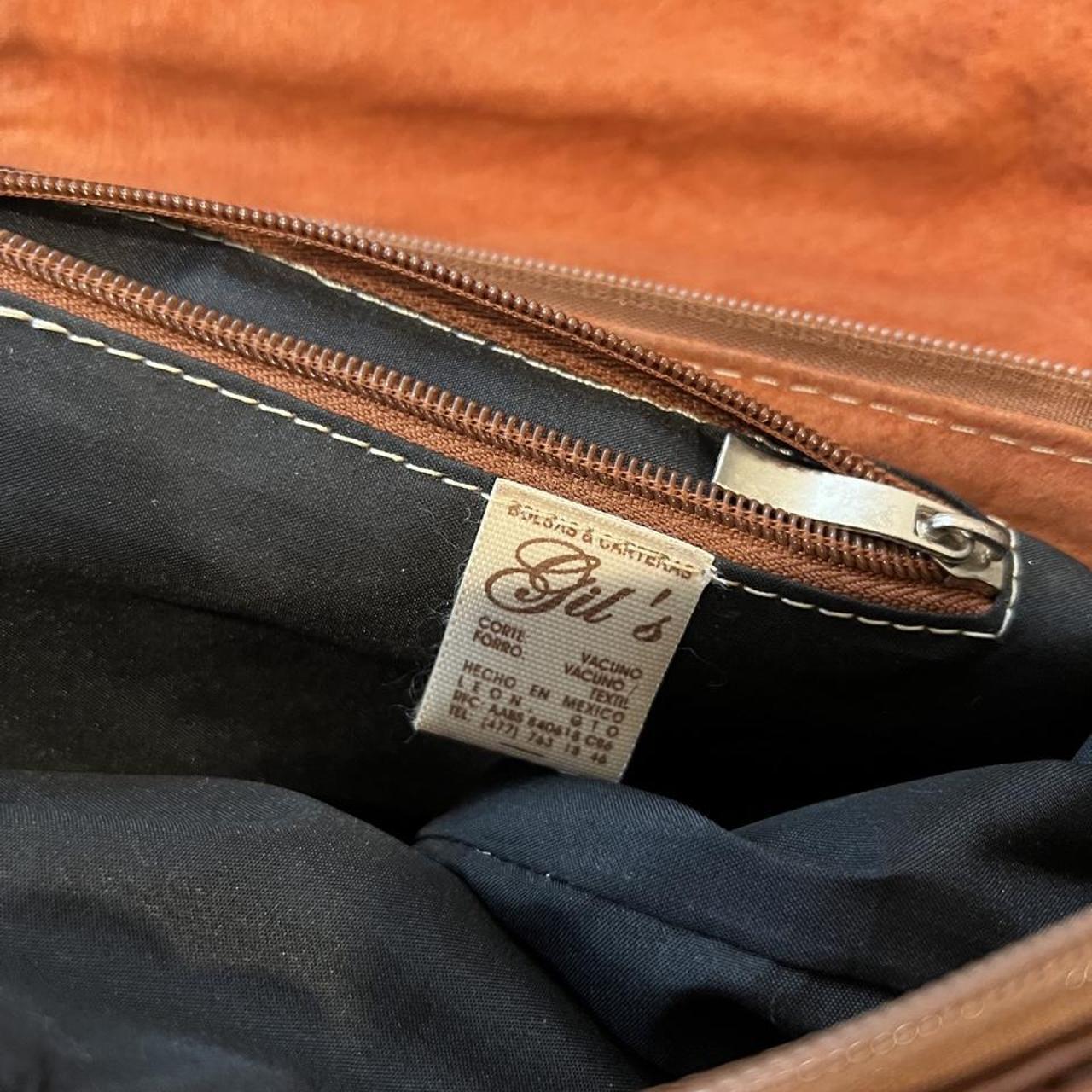 Vintage Brown Leather Saddle Bag Crossbody Shoulder Purse Y2K Minimalist