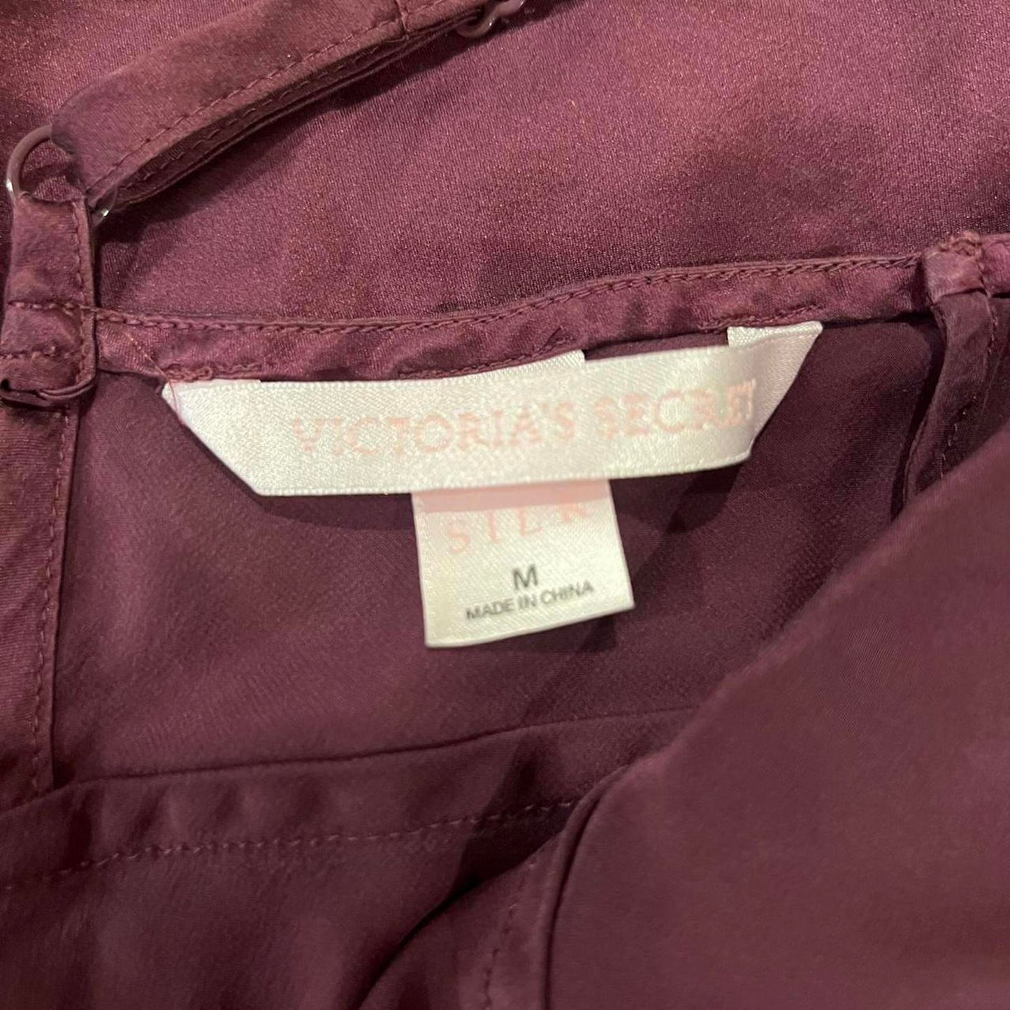 Y2K Victoria’s Secret Burgundy Silk Lace Tank Top