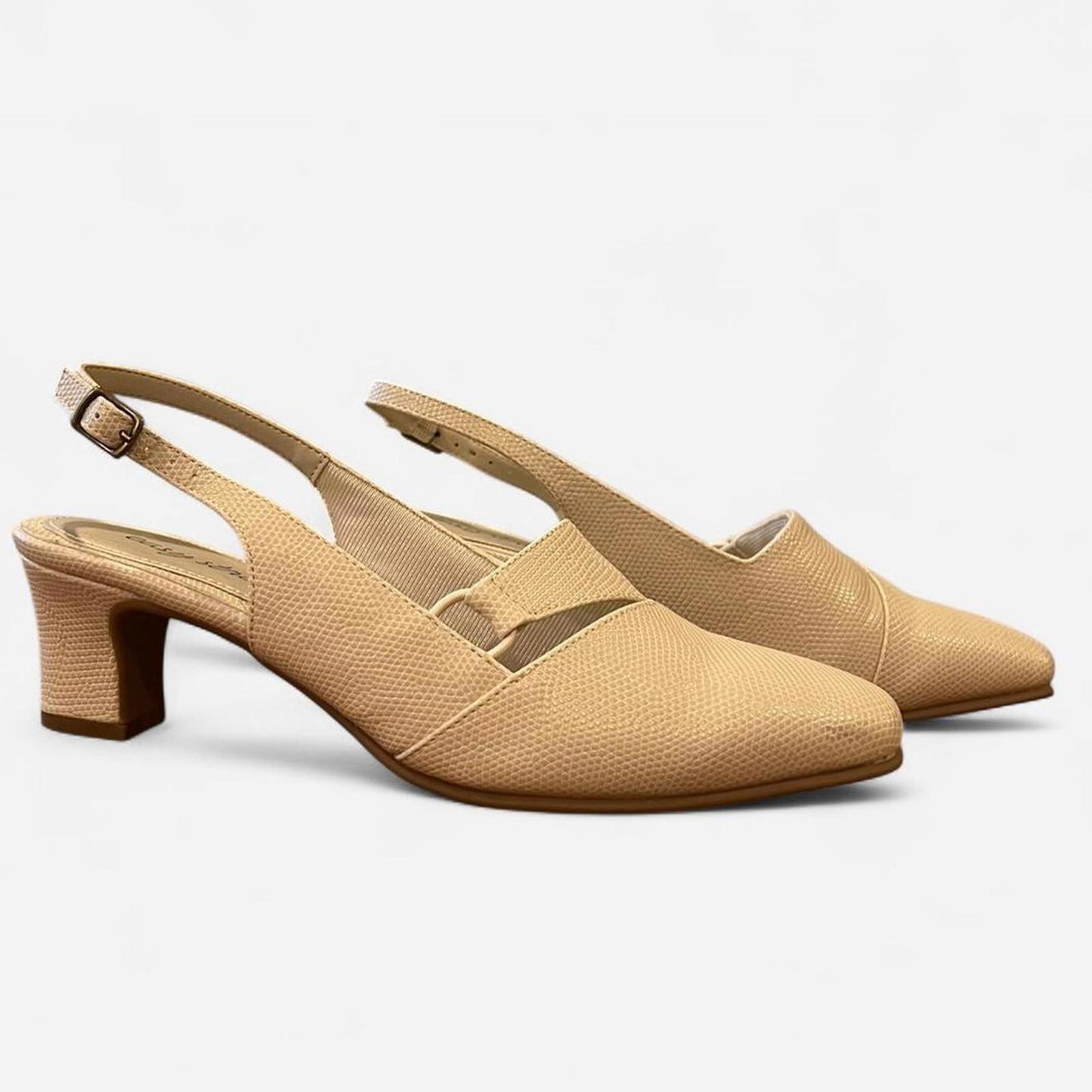 Cream slingback kitten heels