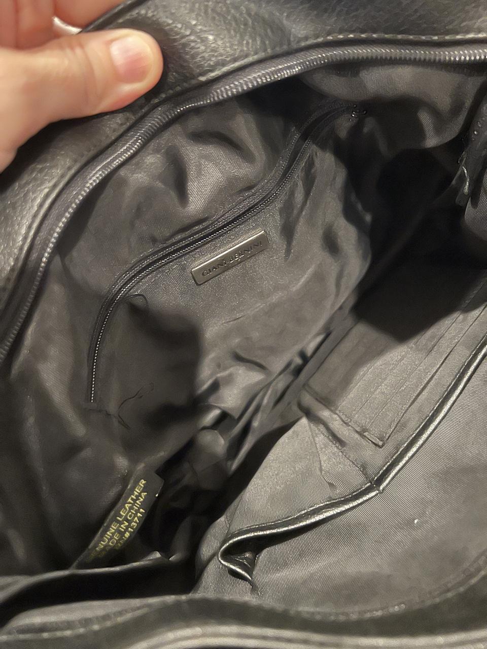 Black Leather Minimalist Shoulder Bag