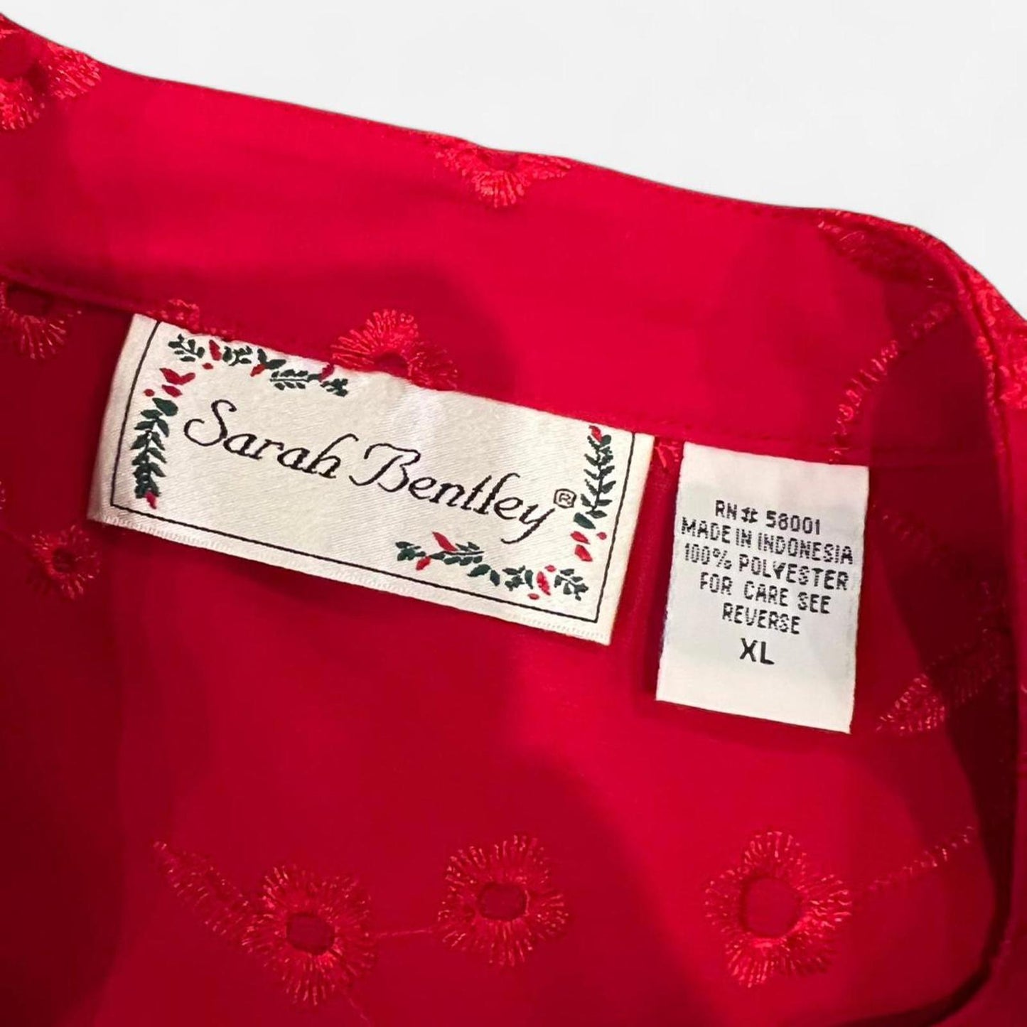 Vintage Red Embroidered Blouse