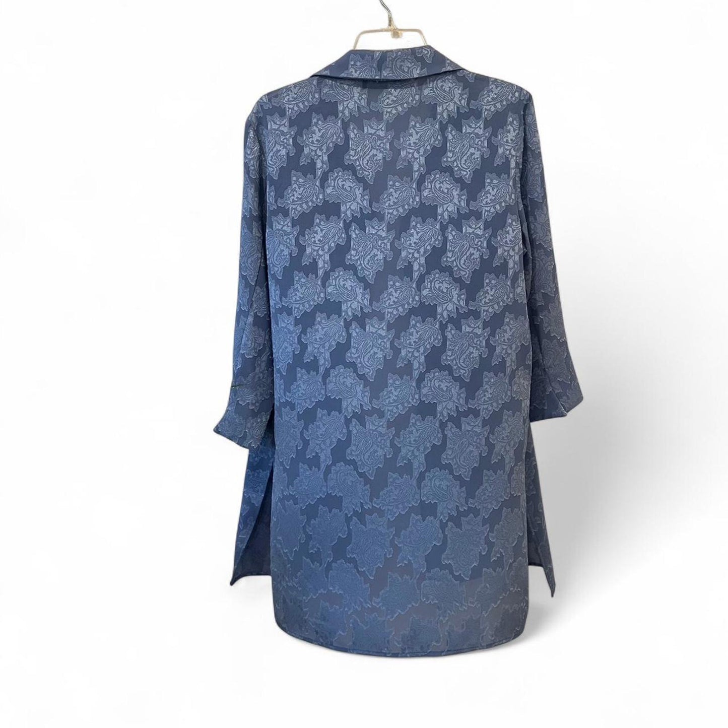 Vintage 90s Sheer Jacquard Button-Up Tunic