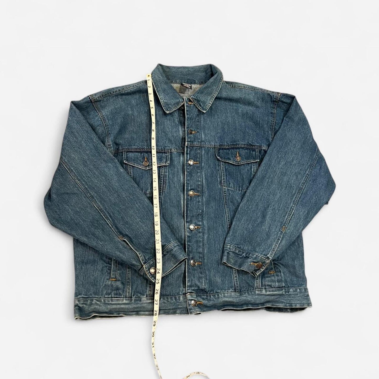 Vintage Y2K Oversized Denim Trucker Jacket XL Faded Wash