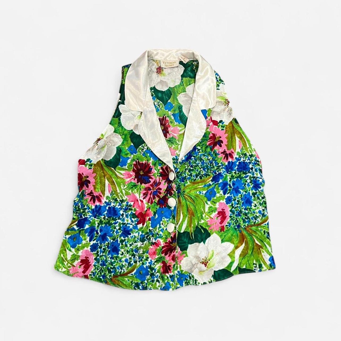 Vintage 90s Victoria’s Secret Floral Satin Vest Top