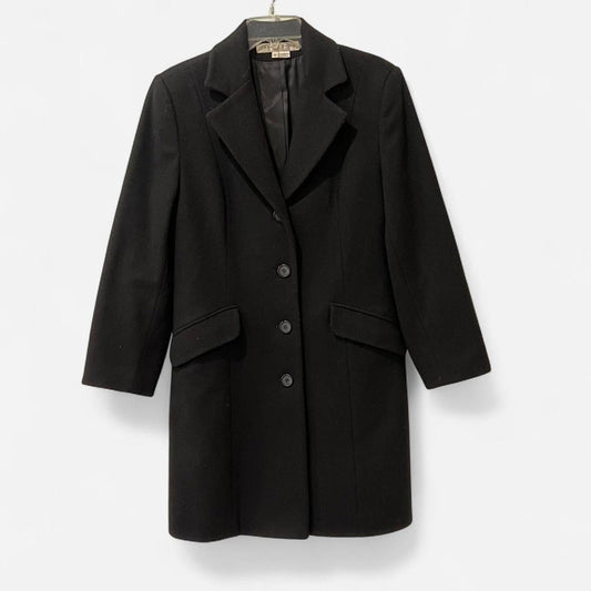 Vintage Black Wool Overcoat