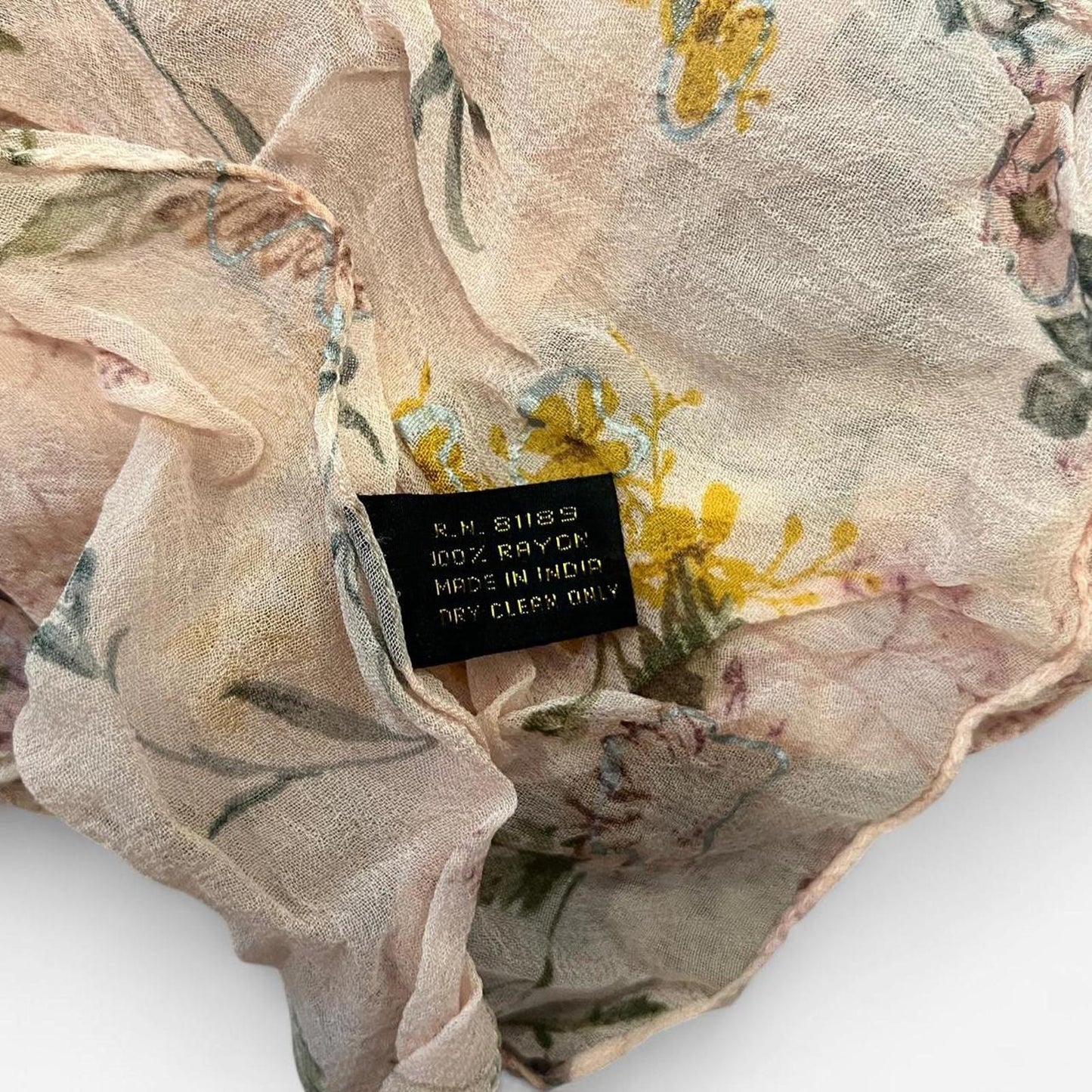 Floral vintage style sheer scarf