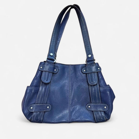 Vintage 2000s Navy Leather Shoulder Bag