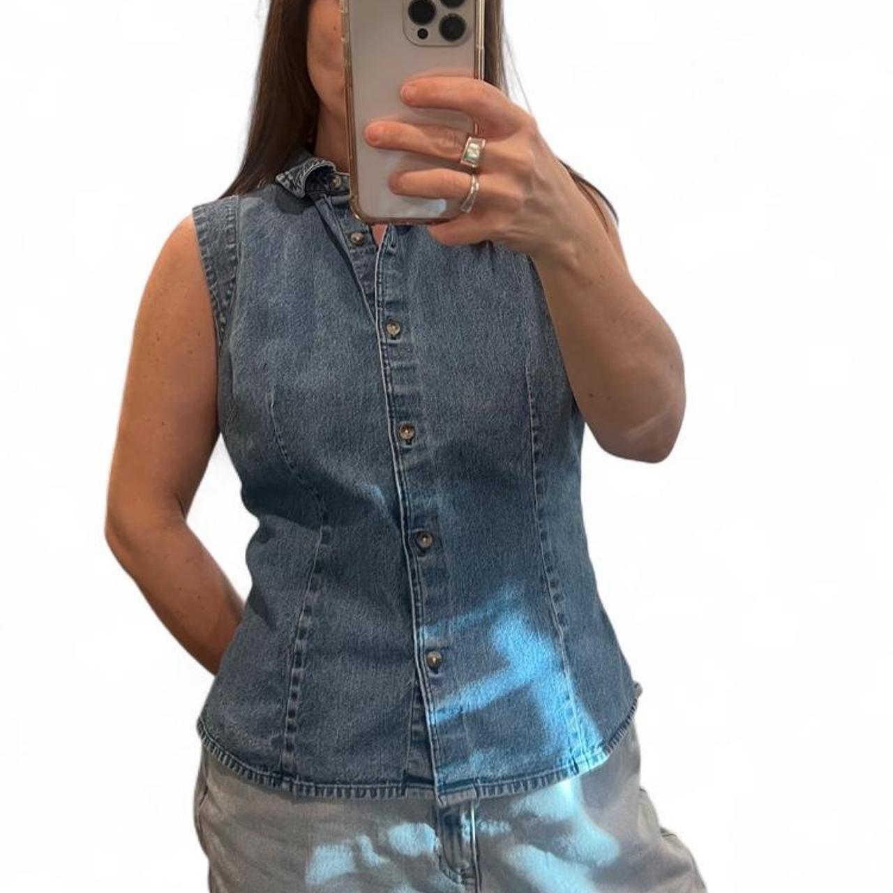Vintage Y2K Denim Button Front Tank
