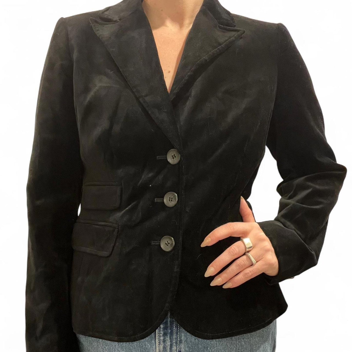 Vintage Black Velvet Blazer