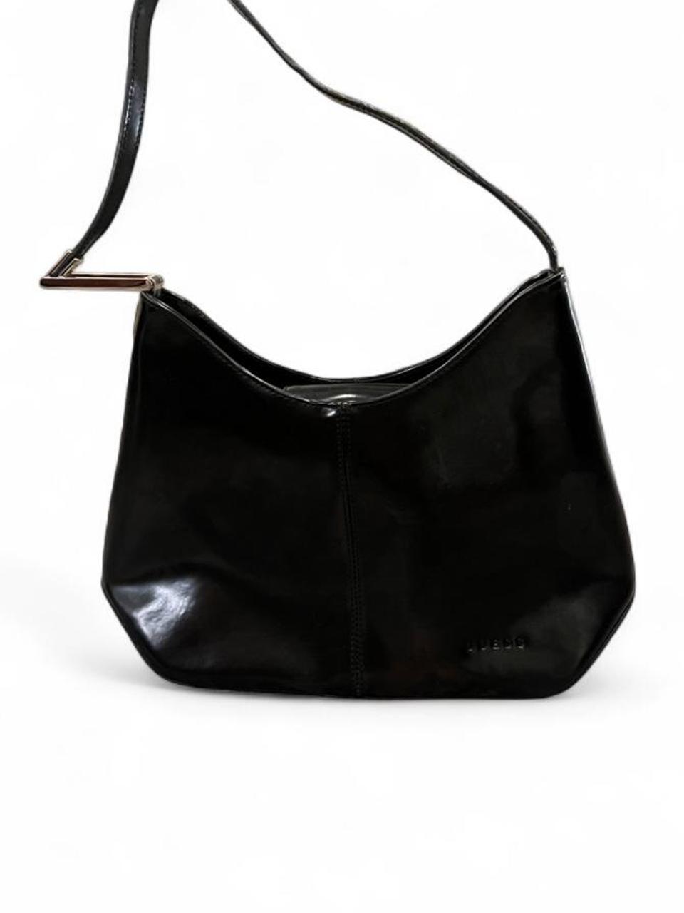 Vintage Guess Black Shoulder Bag | Y2K Minimalist Baguette Purse