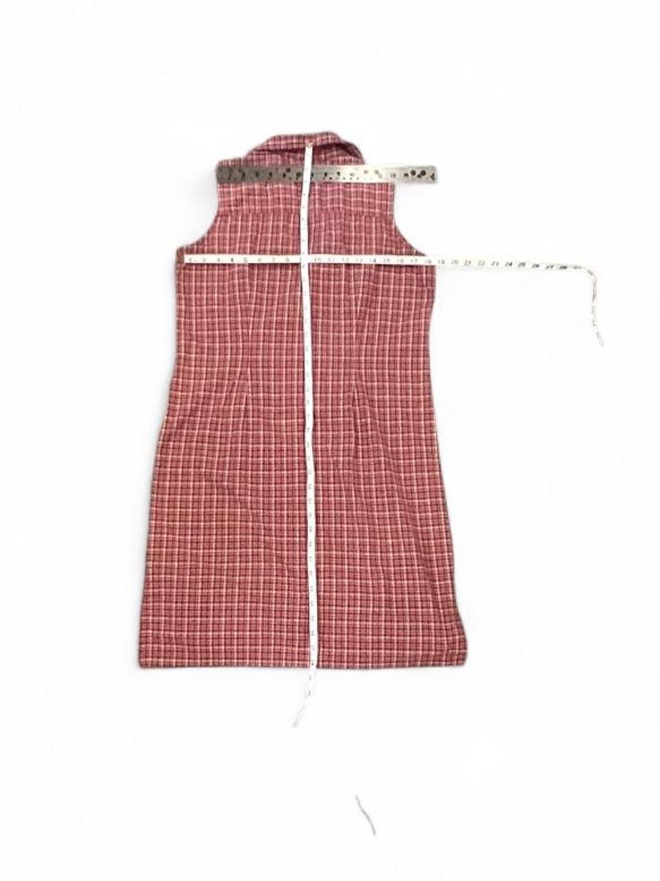 Vintage 90s Plaid Sleeveless Button Front Mini Dress