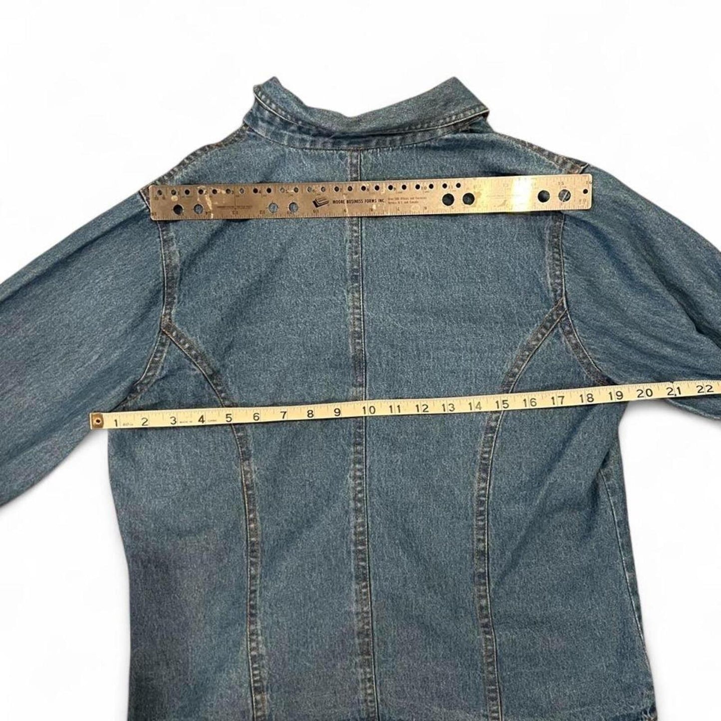 Vintage Y2K Denim Button Front Shirt Jacket Top