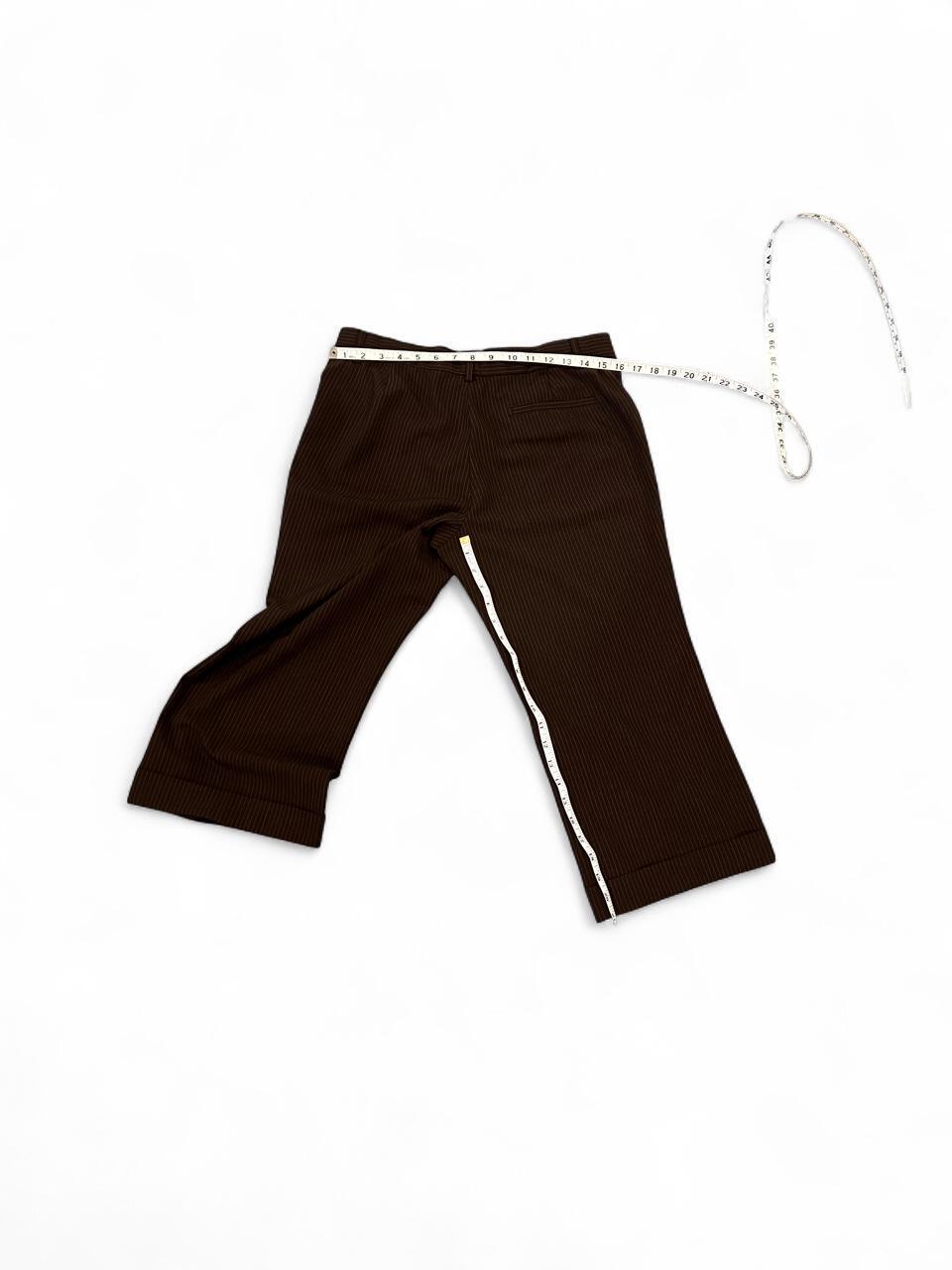 Vintage Y2K Gap Brown Pinstripe Cropped Dress Pants Capri Trousers