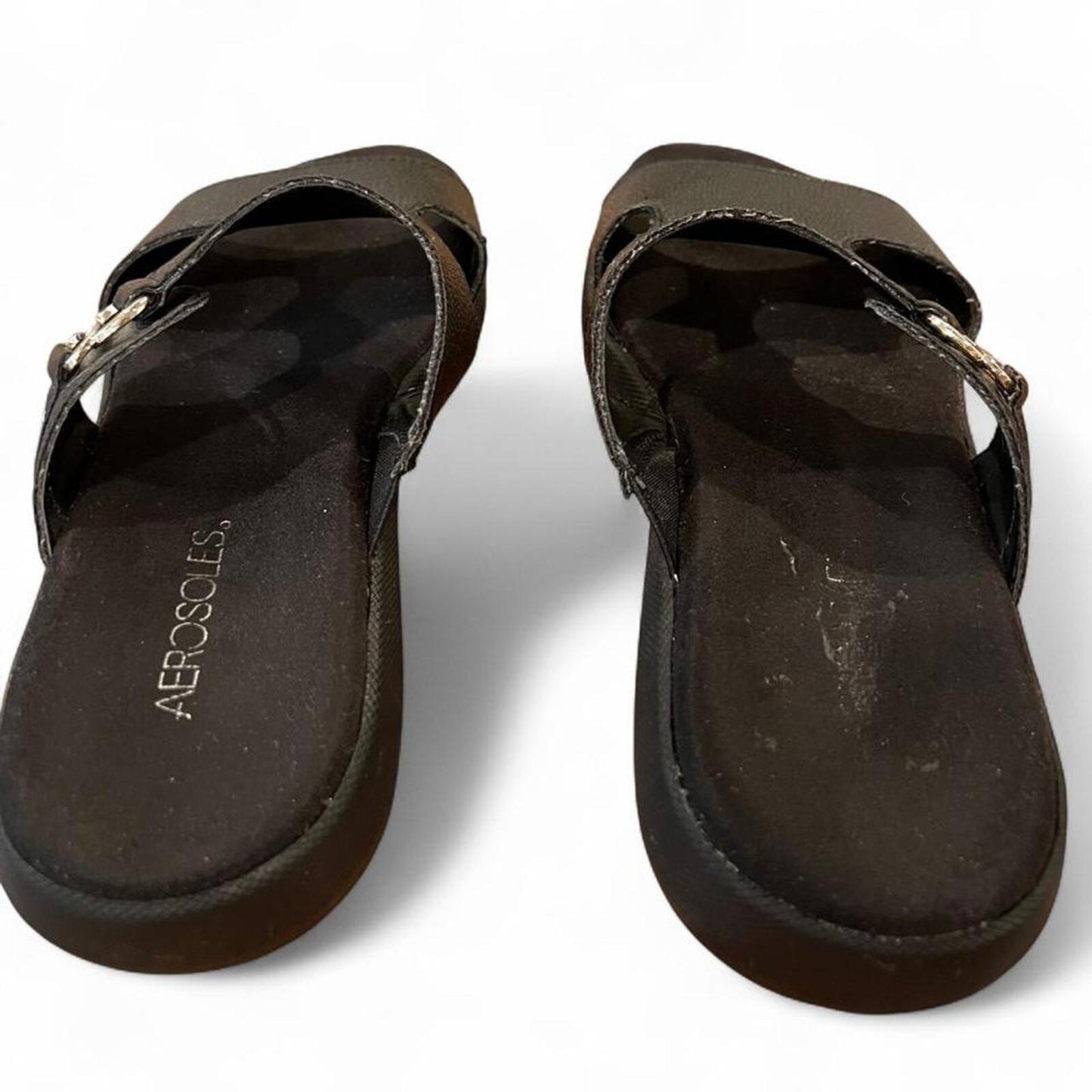 Aerosoles black comfort slide sandals