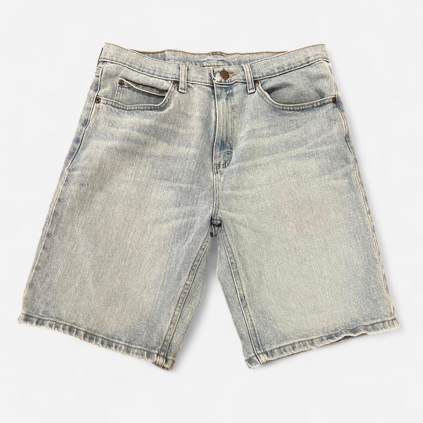 Wrangler Baggy Denim Shorts Light Wash Y2K Skater Fit