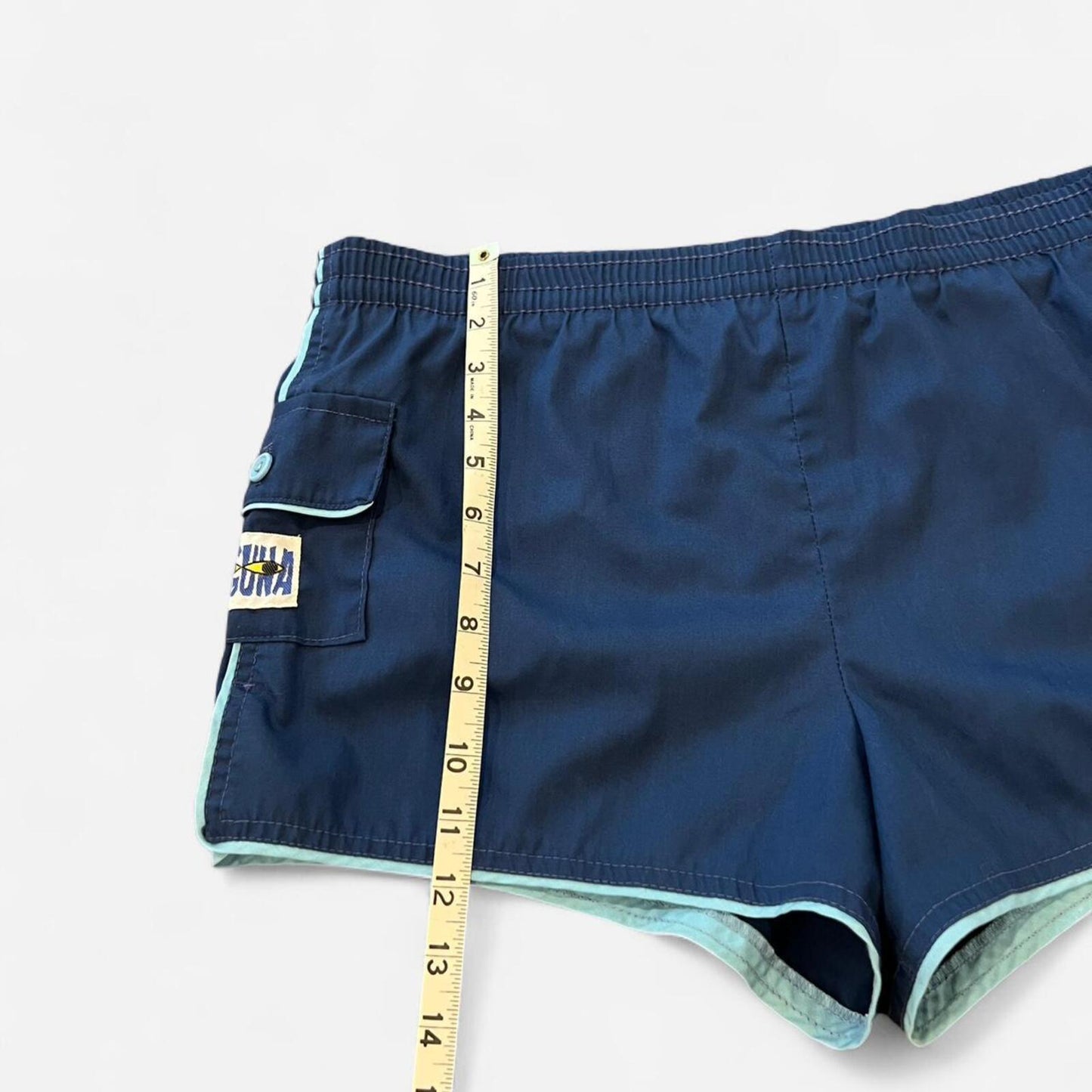Vintage Laguna Swim Shorts Y2K Surf Blue Athletic Swim Trunks