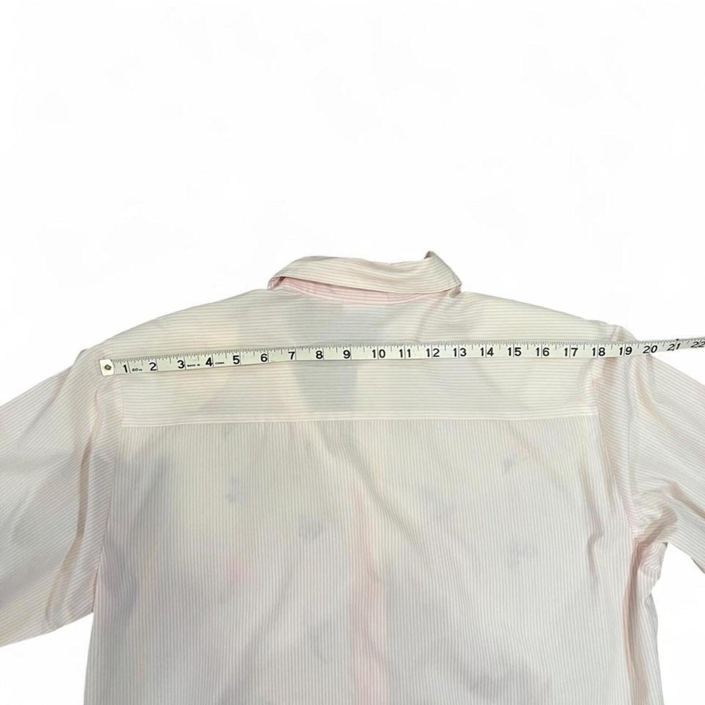 Vintage Y2K Pink Pinstripe Embroidered Floral Button Up