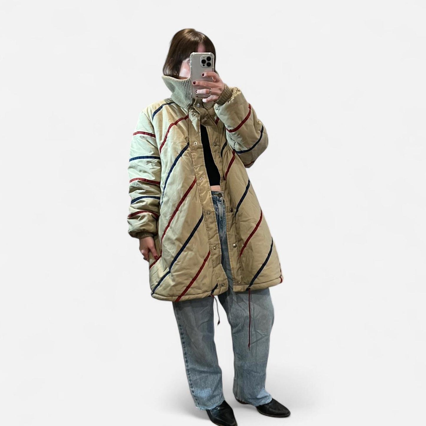 Vintage Striped Puffer Jacket