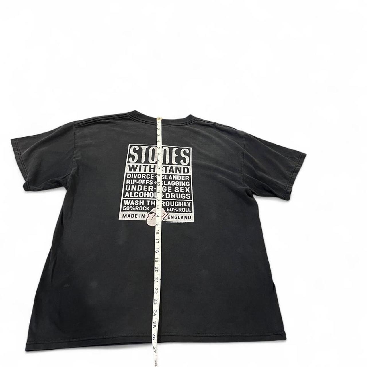 Vintage Y2K Rolling Stones Band Tee Black Faded Graphic T Shirt
