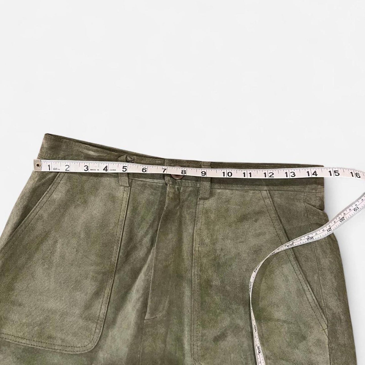 Vintage 90s Olive Suede Skirt