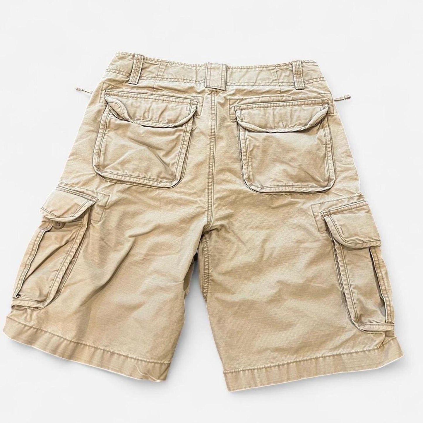 Vintage Y2K Khaki Cargo Shorts Utility Baggy Fit
