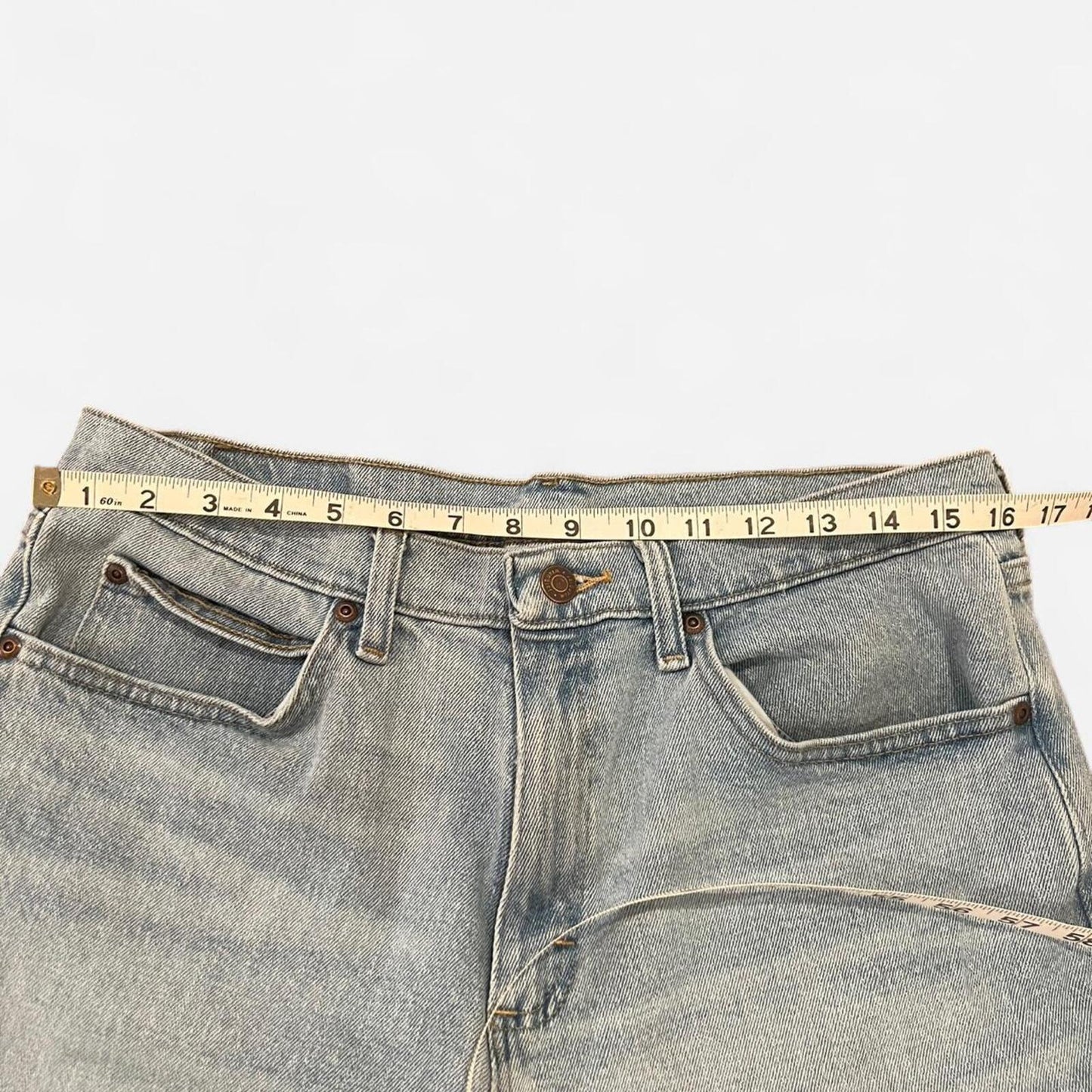 Wrangler Baggy Denim Shorts Light Wash Y2K Skater Fit