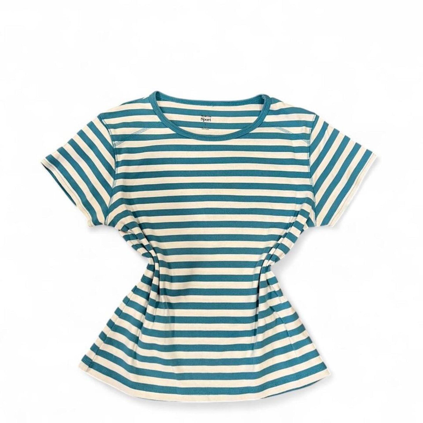 Y2K Blue Stripe Baby Tee Skater Surf Indie Sleaze Top
